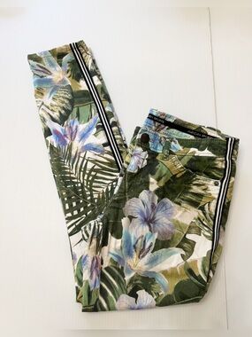 Marc Cain Sport Floral Tropical Print Pants Side Stripe - N3 US 6